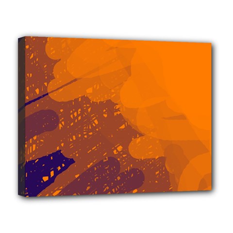 Orange And Blue Artistic Pattern Canvas 14  X 11  by Valentinaart