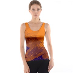 Orange And Blue Artistic Pattern Tank Top