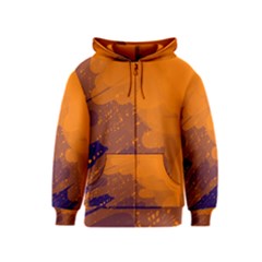 Orange And Blue Artistic Pattern Kids  Zipper Hoodie