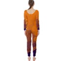 Orange and blue artistic pattern Long Sleeve Catsuit View2