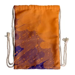 Orange And Blue Artistic Pattern Drawstring Bag (large)