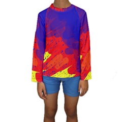 Colorful Pattern Kid s Long Sleeve Swimwear