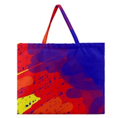 Colorful Pattern Zipper Large Tote Bag by Valentinaart