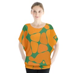 Orange Shapes              Batwing Chiffon Blouse