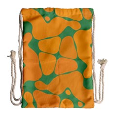 Orange Shapes                                                                                        Large Drawstring Bag