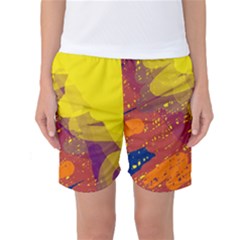 Colorful Abstract Pattern Women s Basketball Shorts by Valentinaart