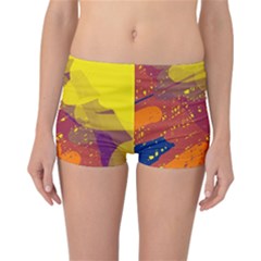 Colorful Abstract Pattern Reversible Boyleg Bikini Bottoms