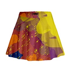 Colorful Abstract Pattern Mini Flare Skirt