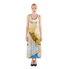 Artistic Pastel Pattern Sleeveless Maxi Dress