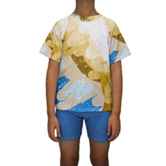 Artistic Pastel Pattern Kid s Short Sleeve Swimwear