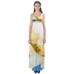 Artistic Pastel Pattern Empire Waist Maxi Dress