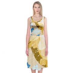 Artistic Pastel Pattern Midi Sleeveless Dress