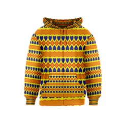 Hearts And Rhombus Pattern                                                                                          Kids Zipper Hoodie