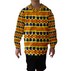 Hearts And Rhombus Pattern                                                                                          Hooded Wind Breaker (kids)