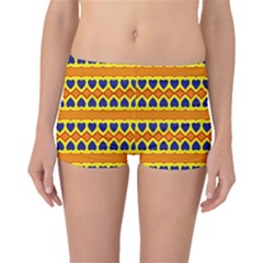 Hearts And Rhombus Pattern                                                                                          Boyleg Bikini Bottoms