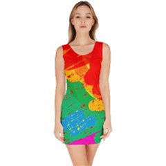 Colorful Abstract Design Sleeveless Bodycon Dress