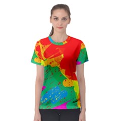 Colorful Abstract Design Women s Sport Mesh Tee