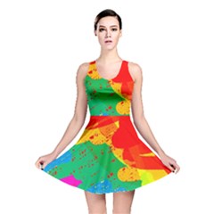 Colorful Abstract Design Reversible Skater Dress