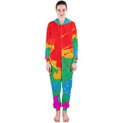 Colorful Abstract Design Hooded Jumpsuit (ladies) 