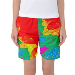 Colorful Abstract Design Women s Basketball Shorts