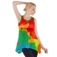 Colorful Abstract Design Side Drop Tank Tunic