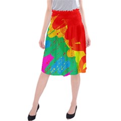 Colorful Abstract Design Midi Beach Skirt