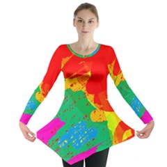 Colorful Abstract Design Long Sleeve Tunic 