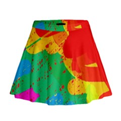 Colorful Abstract Design Mini Flare Skirt