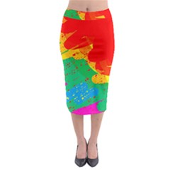 Colorful Abstract Design Midi Pencil Skirt