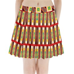 Squares And Rectangles Pattern                    Pleated Mini Mesh Skirt