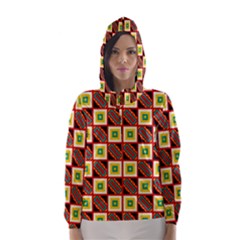 Squares And Rectangles Pattern                                                                                          Hooded Wind Breaker (women)