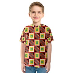 Squares And Rectangles Pattern                                                                                          Kid s Sport Mesh Tee