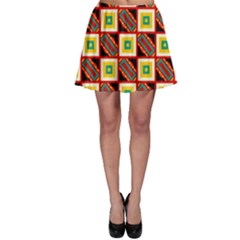 Squares And Rectangles Pattern                                                                                          Skater Skirt