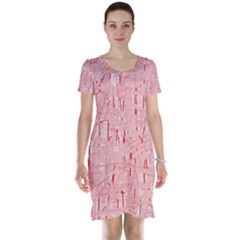 Elegant Pink Pattern Short Sleeve Nightdress