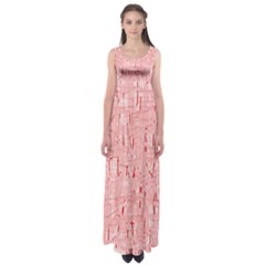 Elegant Pink Pattern Empire Waist Maxi Dress