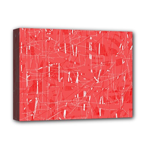 Red Pattern Deluxe Canvas 16  X 12  