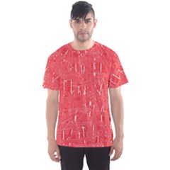 Red Pattern Men s Sport Mesh Tee