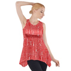 Red Pattern Side Drop Tank Tunic