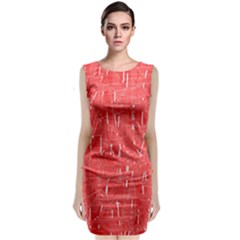 Red Pattern Classic Sleeveless Midi Dress