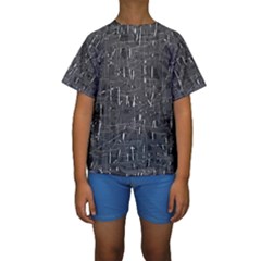 Gray Pattern Kid s Short Sleeve Swimwear