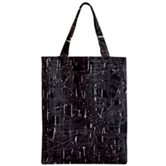 Gray Pattern Zipper Classic Tote Bag