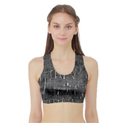 Gray Pattern Sports Bra With Border by Valentinaart