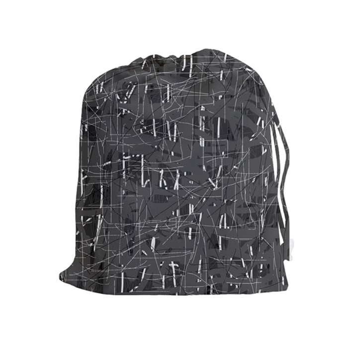 Gray pattern Drawstring Pouches (Extra Large)