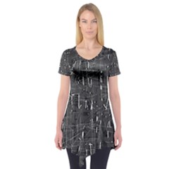 Gray Pattern Short Sleeve Tunic 