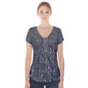 Gray pattern Short Sleeve Front Detail Top View1