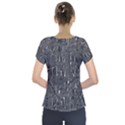 Gray pattern Short Sleeve Front Detail Top View2