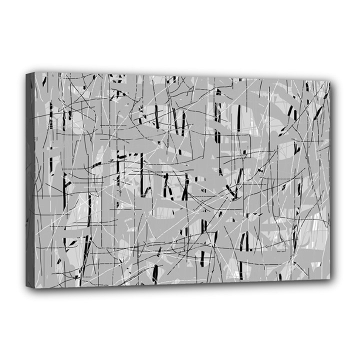 Gray pattern Canvas 18  x 12 