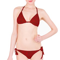 Red Pattern Bikini Set