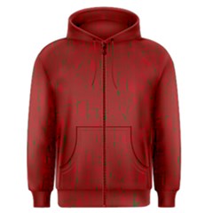 Red Pattern Men s Zipper Hoodie