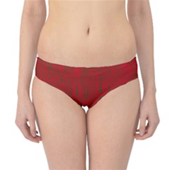 Red Pattern Hipster Bikini Bottoms by Valentinaart